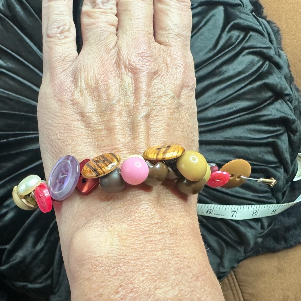 Handmade Colorful Vintage Button Bracelet